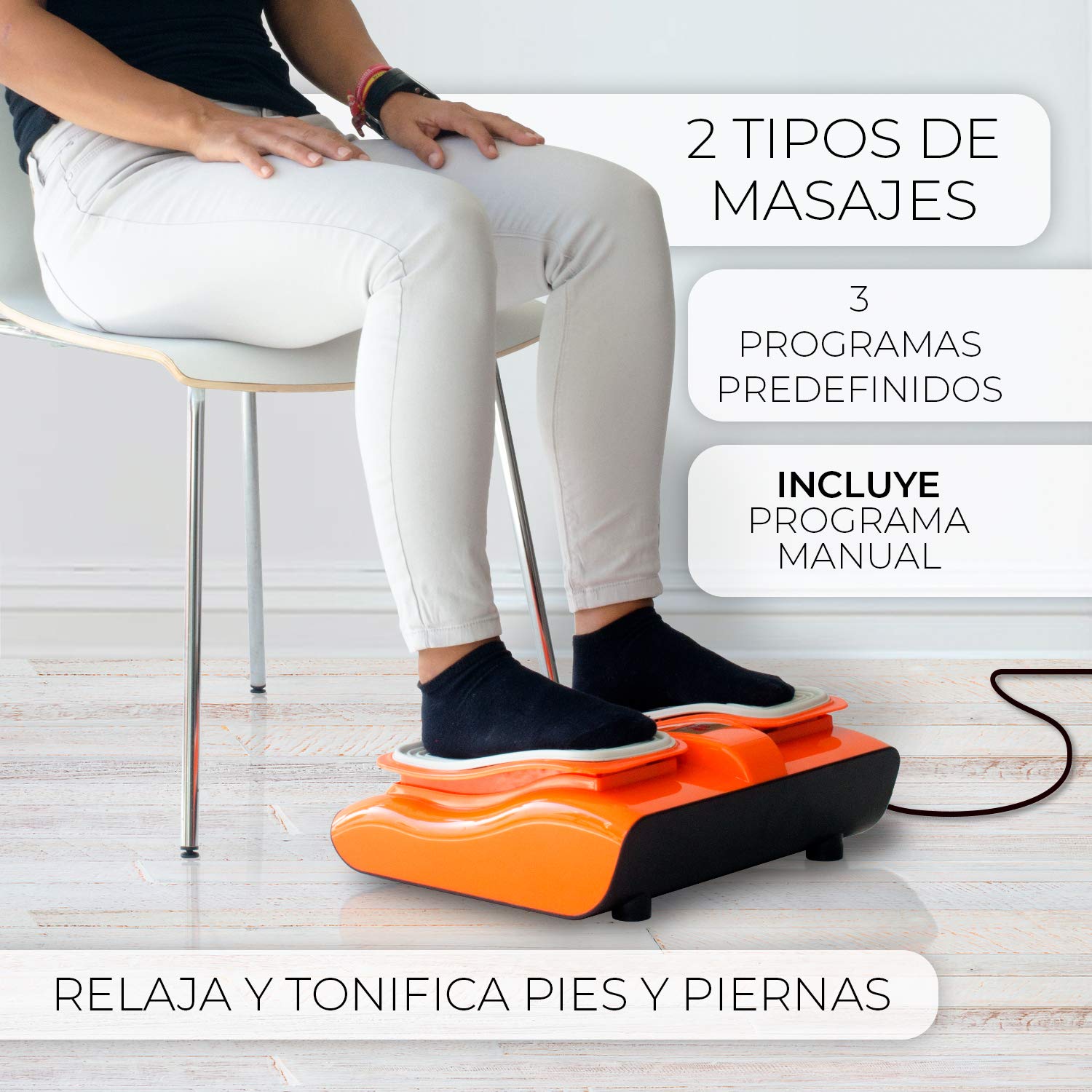 Happylegs Silver Plus + Mani Sane - Massaggiatore Gambe E Mani Con Telecomando, 16 Velocità, 5 Anni Garanzia