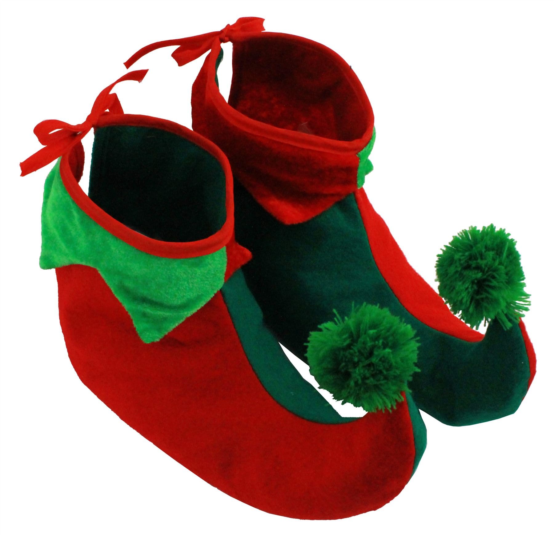 Elf Shoes - Adult Boots With Curly Toes - Christmas Fancy Dress Shoe Accessory for Santa's Little Helper Elves