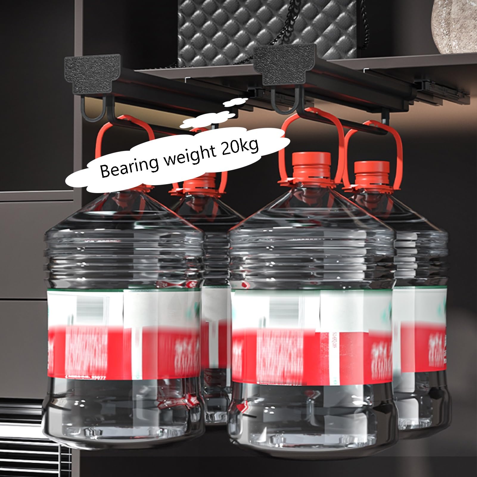 Wysuwany Drążek Do Szafy, Wysuwany Drążek Do Szafy, Wieszak Na Ubrania Z Tłumikiem Drgań, Wieszak Na Ubrania Ze Stopu Aluminium, Łożysko 30 Kg, Pomarańczowy, 45 Cm
