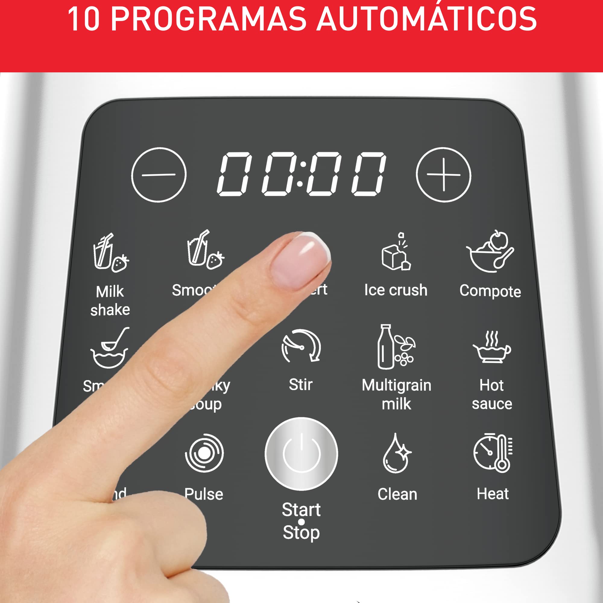 Moulinex Perfect Mix+ LM835D - Blender stołowy 1400 W, tryb ręczny, samoczysty, szklany dzbanek, stal nierdzewna