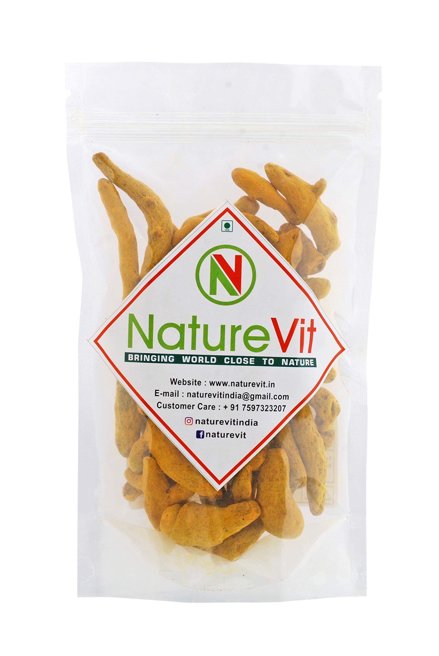 NatureVit Whole Turmeric Sticks, 900gm | Haldi Gaanth for Pooja