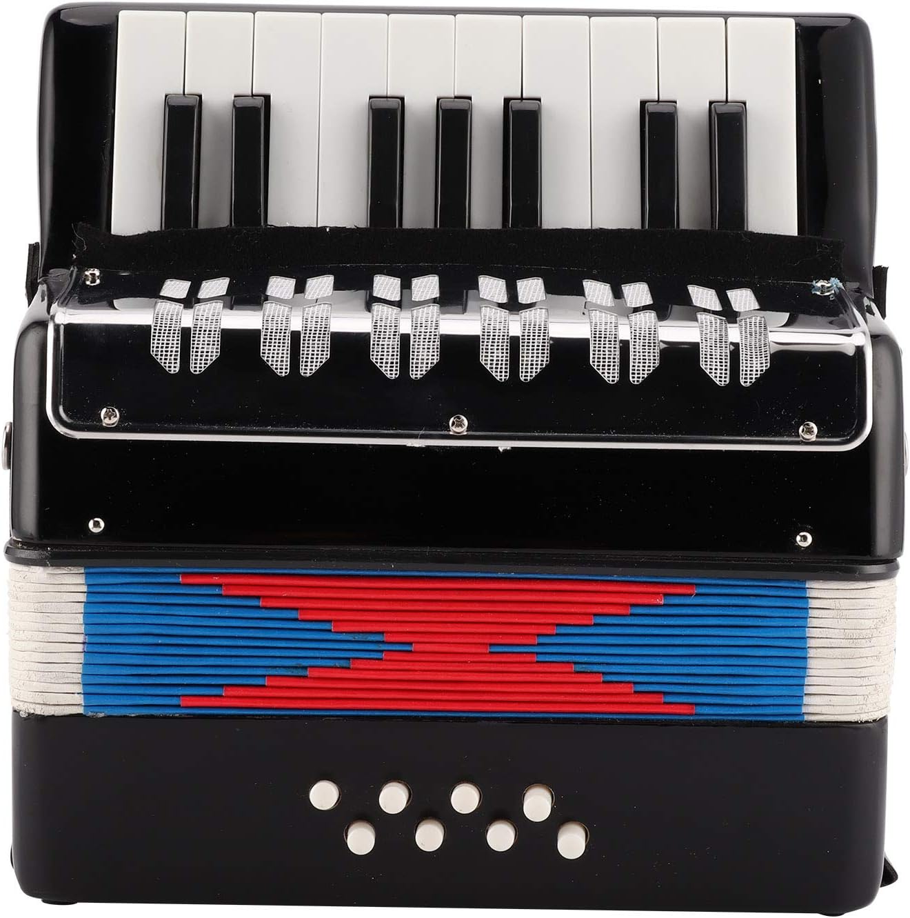 Acordeón, Acordeón de 17 Teclas Piano Acordeón con 8 Teclas de bajo Incluye Base Ajustable, Válvula de Aire Principiante de Acordeón de Piano para Niños Y Niñas Regalos de Cumpleaños