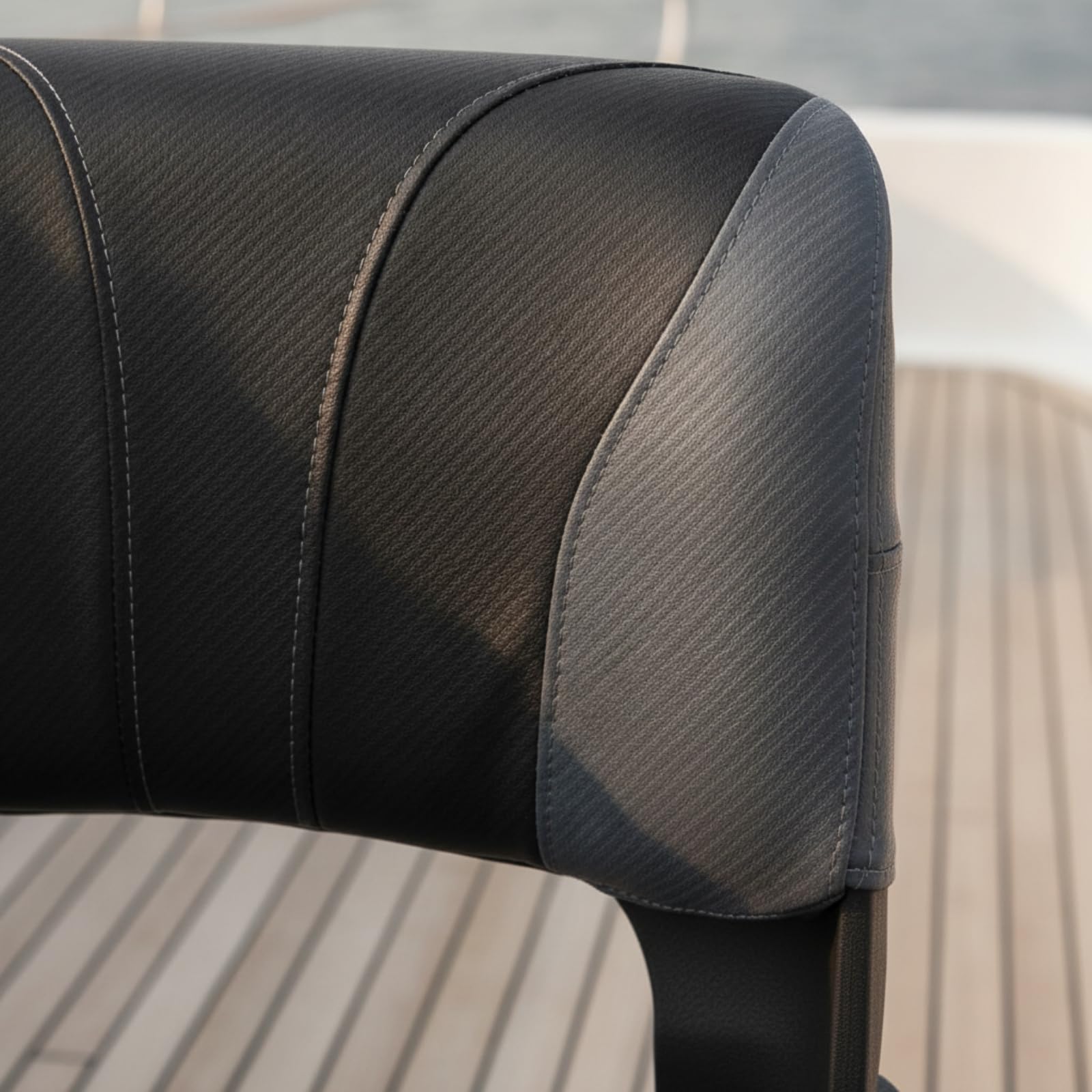 Sedile da Barca con Schienale Stabile Seggiolino Nautico con Schienale Confortevole Sedia per Yacht, Pesca, Grigio, PB-002 Sedia Da Pescatore Grigia
