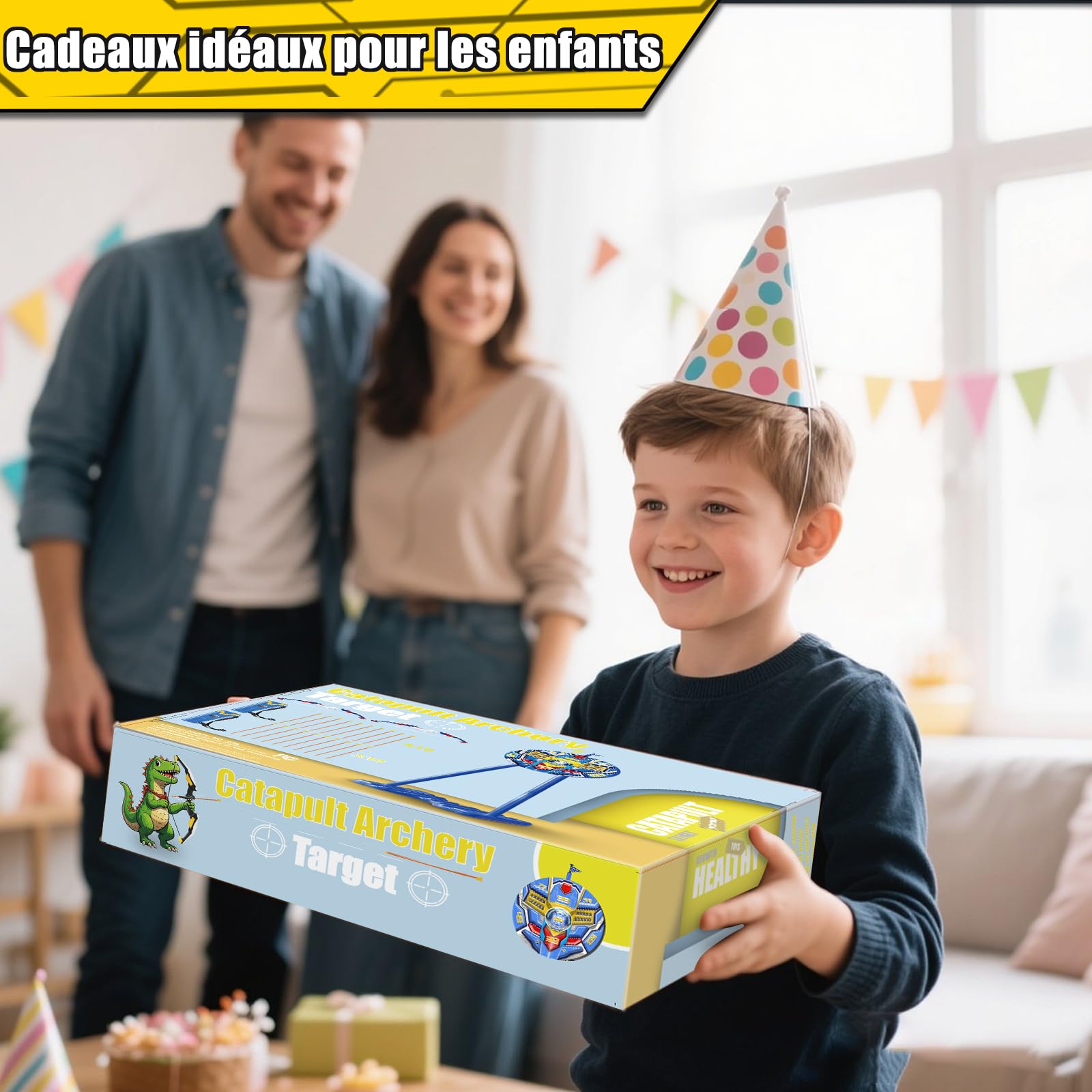 DX DA XIN Tiro a l Arco Bambini Giocattolo 2 Pack - Bersaglio di feedback in piedi Arco e Freccia con LED Luci 20 Frecce 2 Cuochi Interni Esterni Sportivi Giocattolo Ragazzo 4-12 Anni Regali Creativi