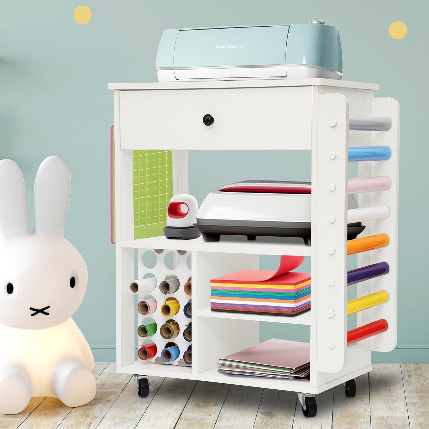 Craft Organizer and Storage Cart Compatible with Cricut