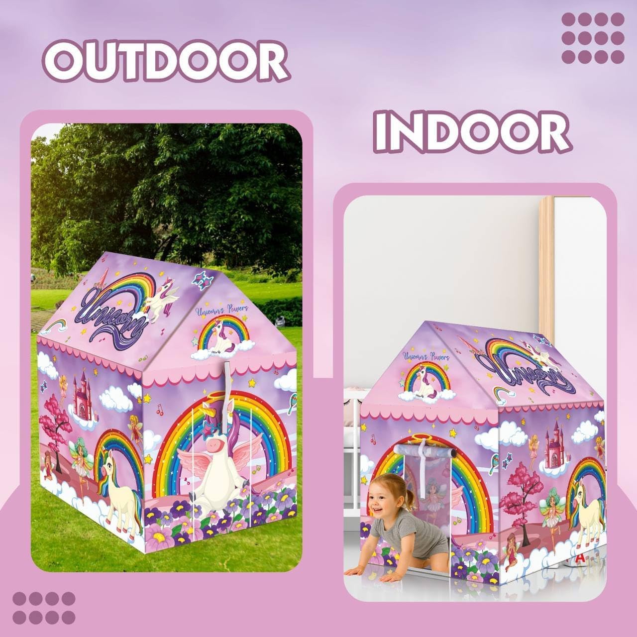 Unicorn Kids Play Tent House for Boys & Girls | Foldable Lightweight Indoor Outdoor & Indoor Playhouse Tent Toy for Children 3-10 Years | Portable Kids Tent House for Fun Play Activities — Amazon image 4