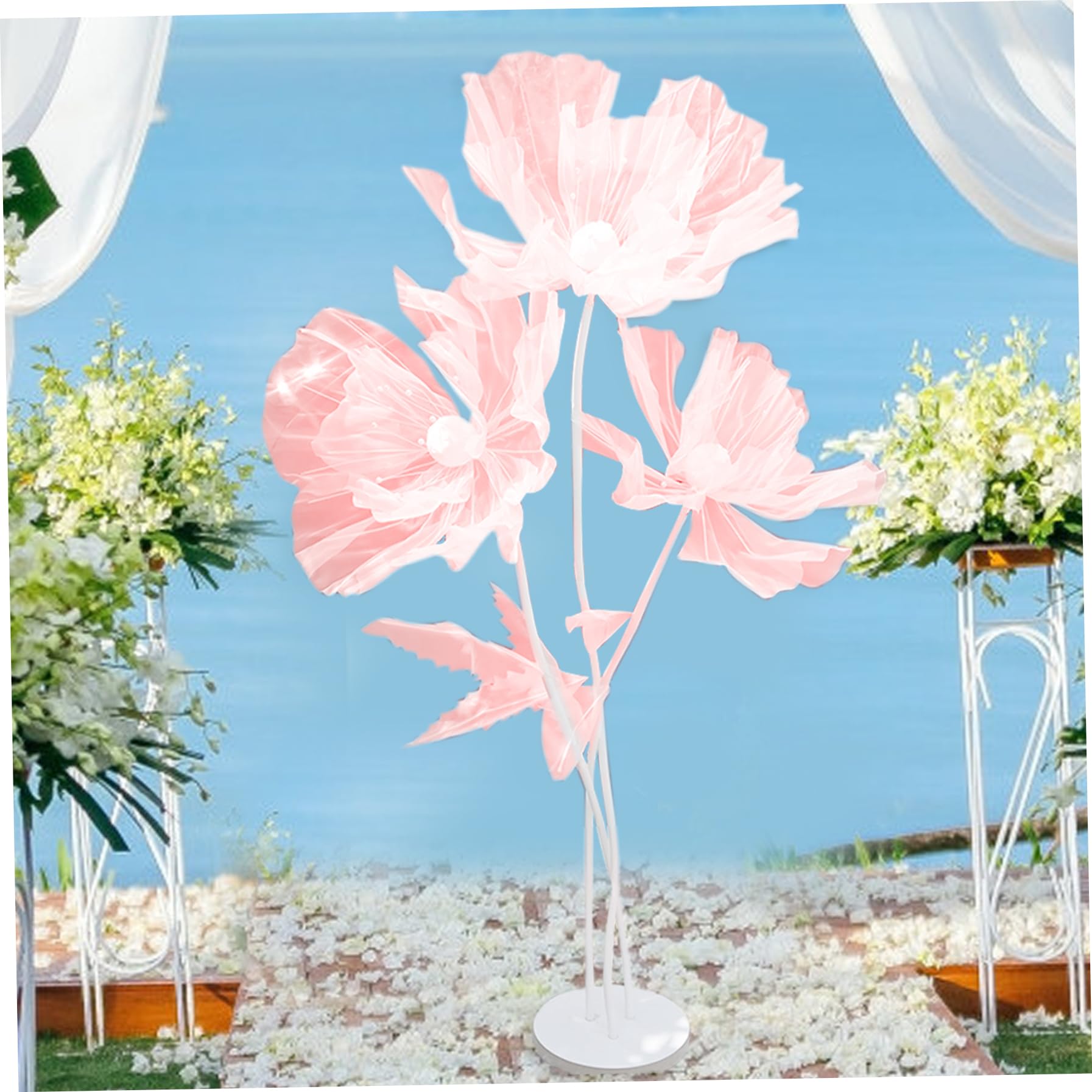 Grandes fleurs artificielles de 55 pouces pour toile de fond de mariage et photobooth romantique