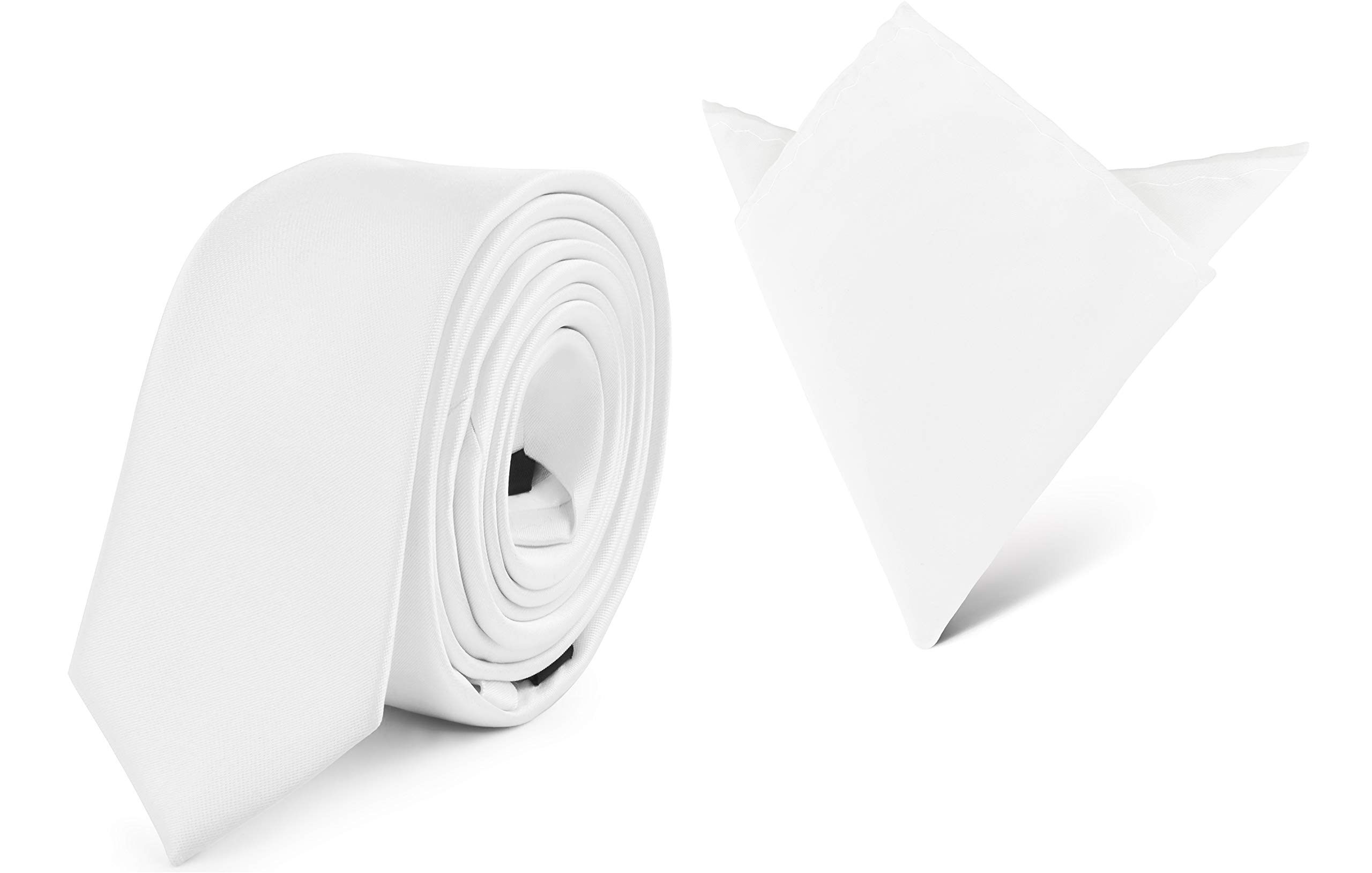 Ladeheid Herren Schmale Krawatte & Einstecktuch Set SP/P (150cm x 5cm, 22cm x 22cm)