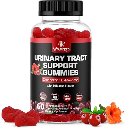 Potent - Gomitas de arándano de 1500 mg con D manosa, salud del tracto urinario para mujeres y hombres, suplementos de apoyo de acción rápida con