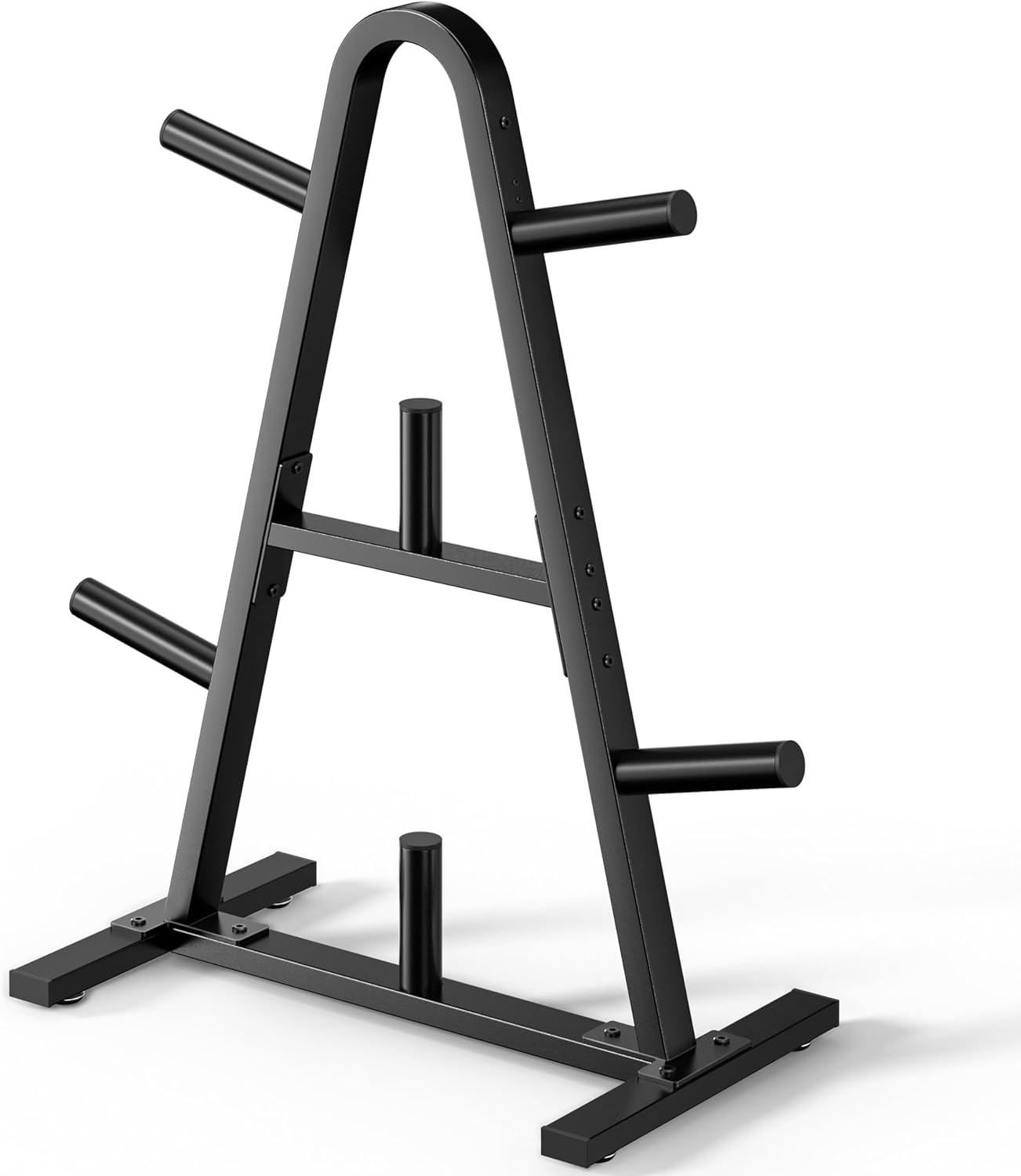 Olympic Weight Plate Rack 400LBs, Heavy Duty Weight Tree Rack for 2-Inch Plates, Barbell & Bumper Plate Storage, Free Weight Rack & Gym Plate Holder for Home Gym