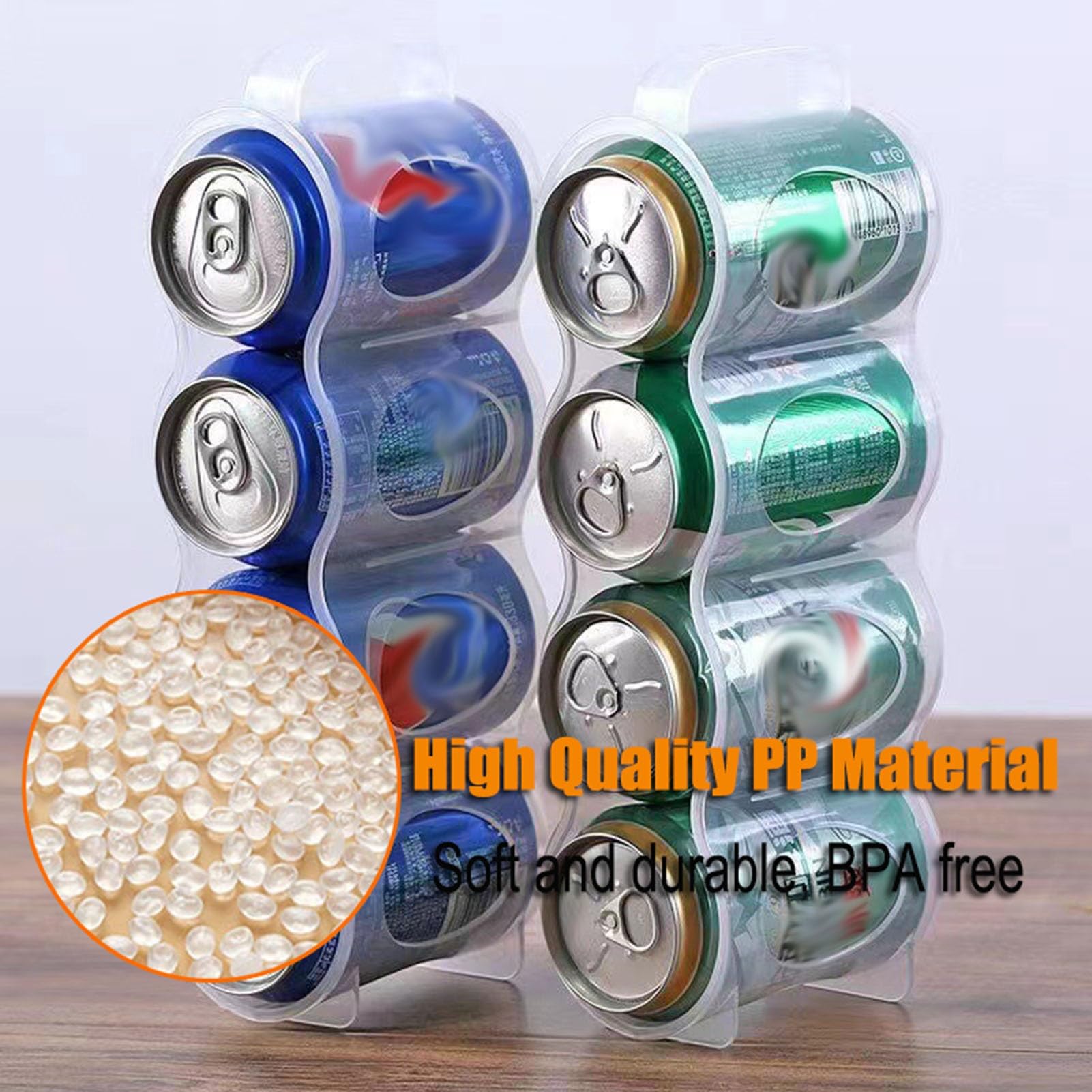 Organizador Latas Nevera Paquete De 4 Estantes Organizadores De Latas Transparentes Para Refrigerador, Soporte Dispensador De Almacenamiento De Bebidas Apilables Para Latas De Refrescos Para Refrigera