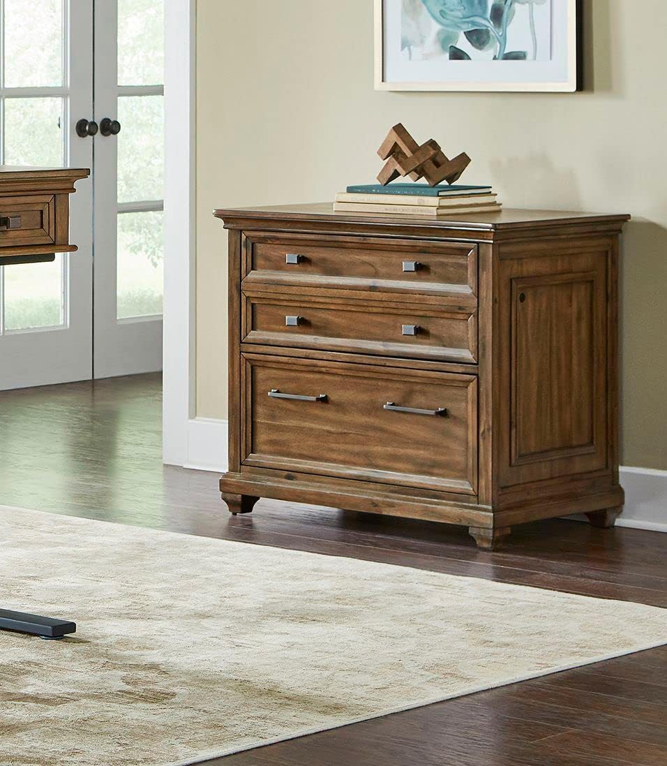 Porter Brown Wood 2-Drawer Lockable Lateral File Cabinet