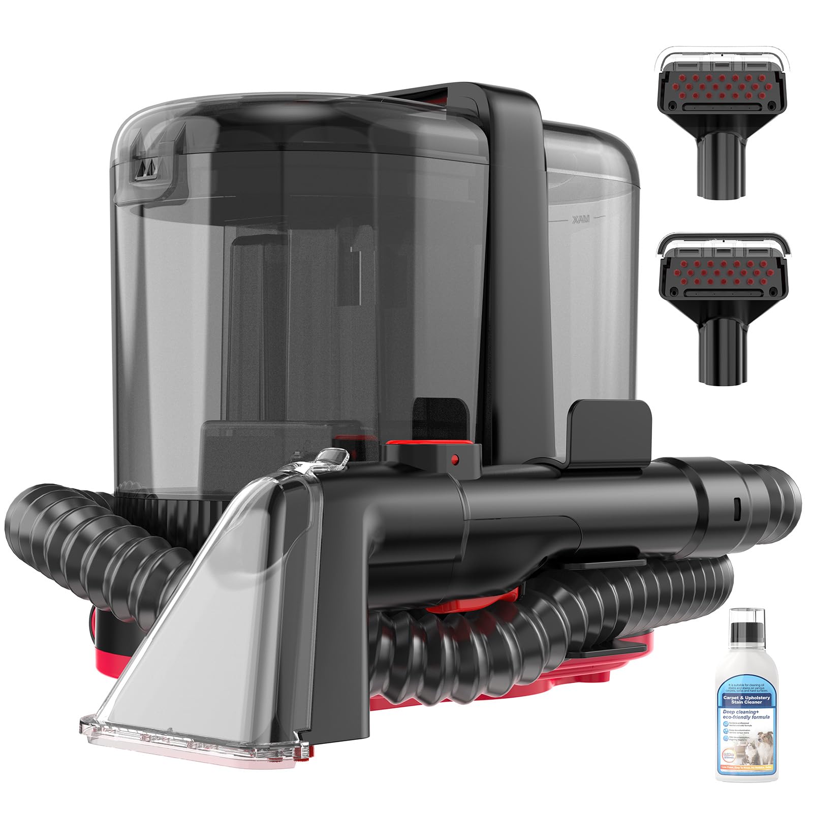 C2 Teppichreiniger, 25 kPa, 1.400-Milliliter-Frischwassertank und 800-Milliliter-Schmutzwassertank, Selbstreinigungsfunktion, geeignet für Sofas, Matratzen, Vorhänge und Hartböden