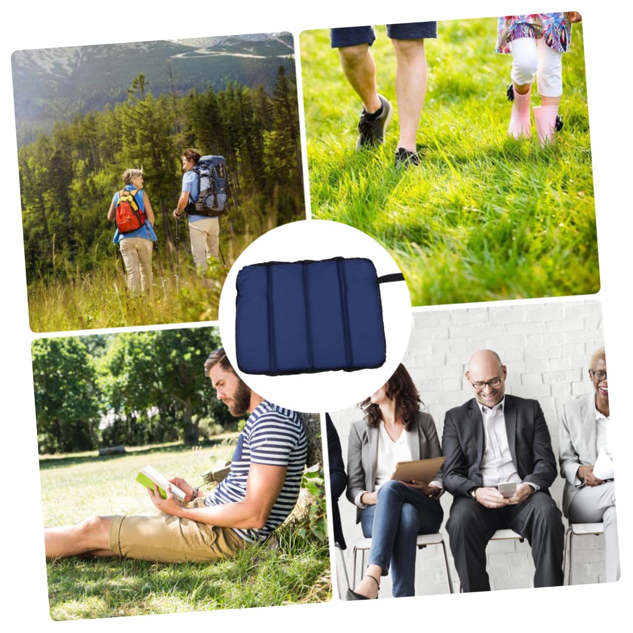 Toddmomy 4piezas De Picnic Plegable y Resistente Al Agua Cojín De Camping De Oxford para Actividades De Azul