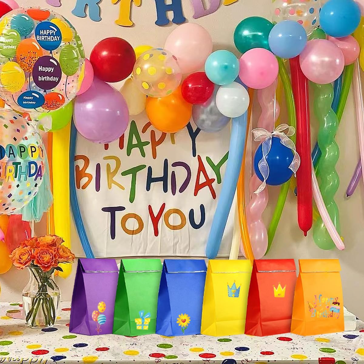 KEYYOOMY Colored Paper Bags Assorted Colored Paper Lunch Bags Party Favor Bag Goodie Bag for Wedding Birthday Party (72 CT, 3 Sizes) - Image 6