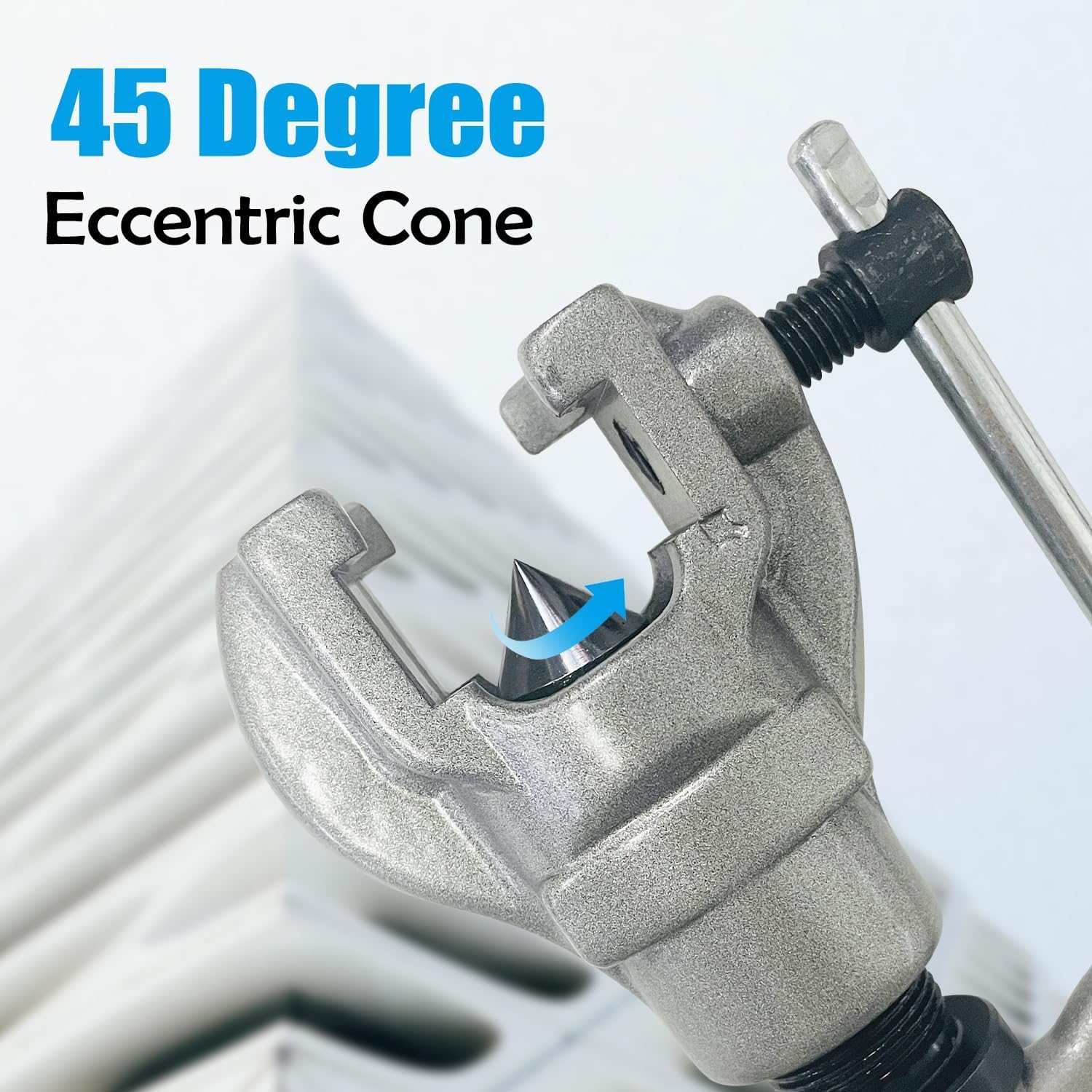 Cartellatrice a Cono Eccentrico 45° per Rame - Cartellatrice per Condizionamento e Cartellatrice Tubi Rame con Facile da Usare, Flange Regolari per Tubi 1/4", 5/16", 3/8", 1/2", 5/8", 3/4"