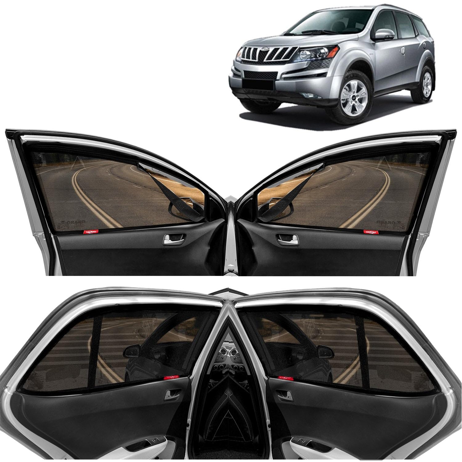 KINGSWAY® Car Side Window Curtain Sun Shades Magnetic Compatible with Mahindra XUV 500 (Year 2011-2015), Zips in Front Window, Cotton Mesh, Complete Set of 6 Pieces (B01NAS7552) Amazon Price History, Amazon Price Tracker