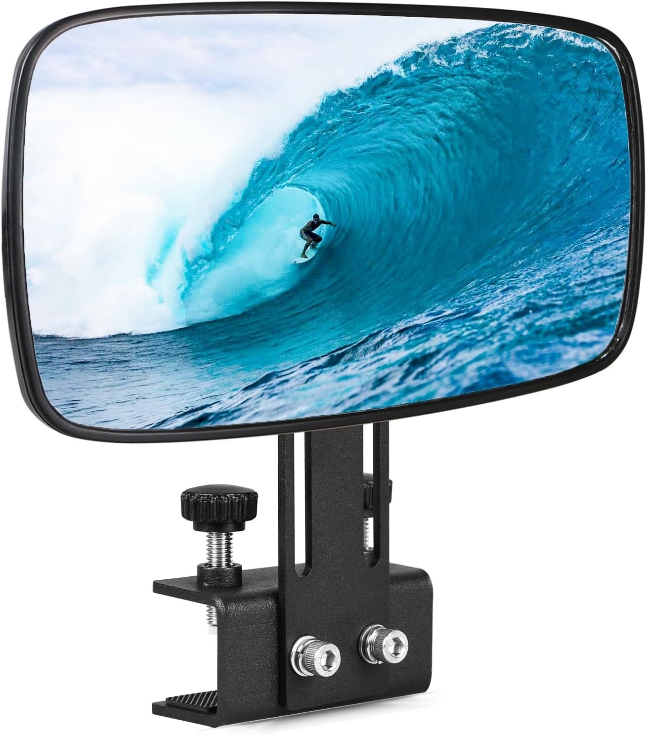 Boat Rear View Mirror, Universal Marine Mirror Accessories for Ski, Pontoon Boats Water Skiing Sport - 5" x 9" Wide View Convex Windshield Frame Mirror