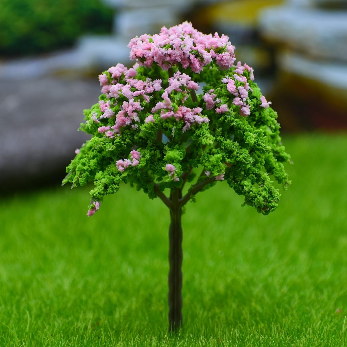 Aadyacrafts Miniature Artificial Cherry Blossom Tree, Green & Baby Pink, 10cm, 2 Piece Set, Decorative Mini Trees for Fairy Gardens, Terrariums, Dioramas FU-100GBP-image-49