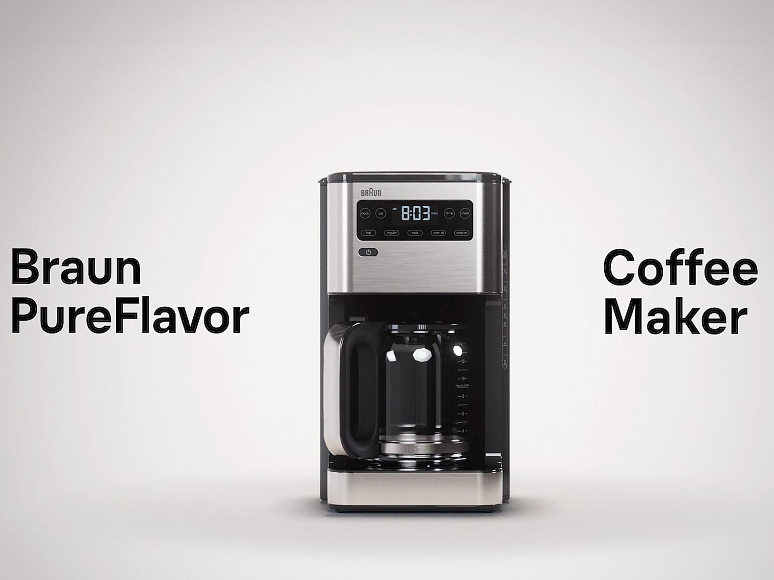 Amazon.com: Braun PureFlavor 14Cup Programmable Coffee Maker  Fast Brew  Speed, Touch Display, Bold & BrewOverIce Modes, FlavorCarafe & Adjustable  Warm Plate: Home & Kitchen