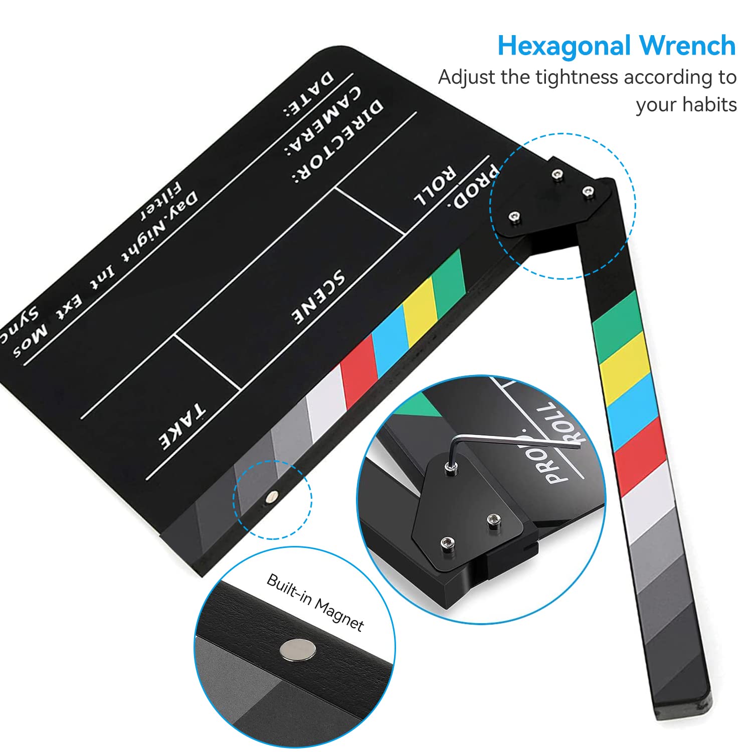 Clapper.cinema.Board Realista Sobre Un Fondo Blanco.film.time . Vector - Foto 6