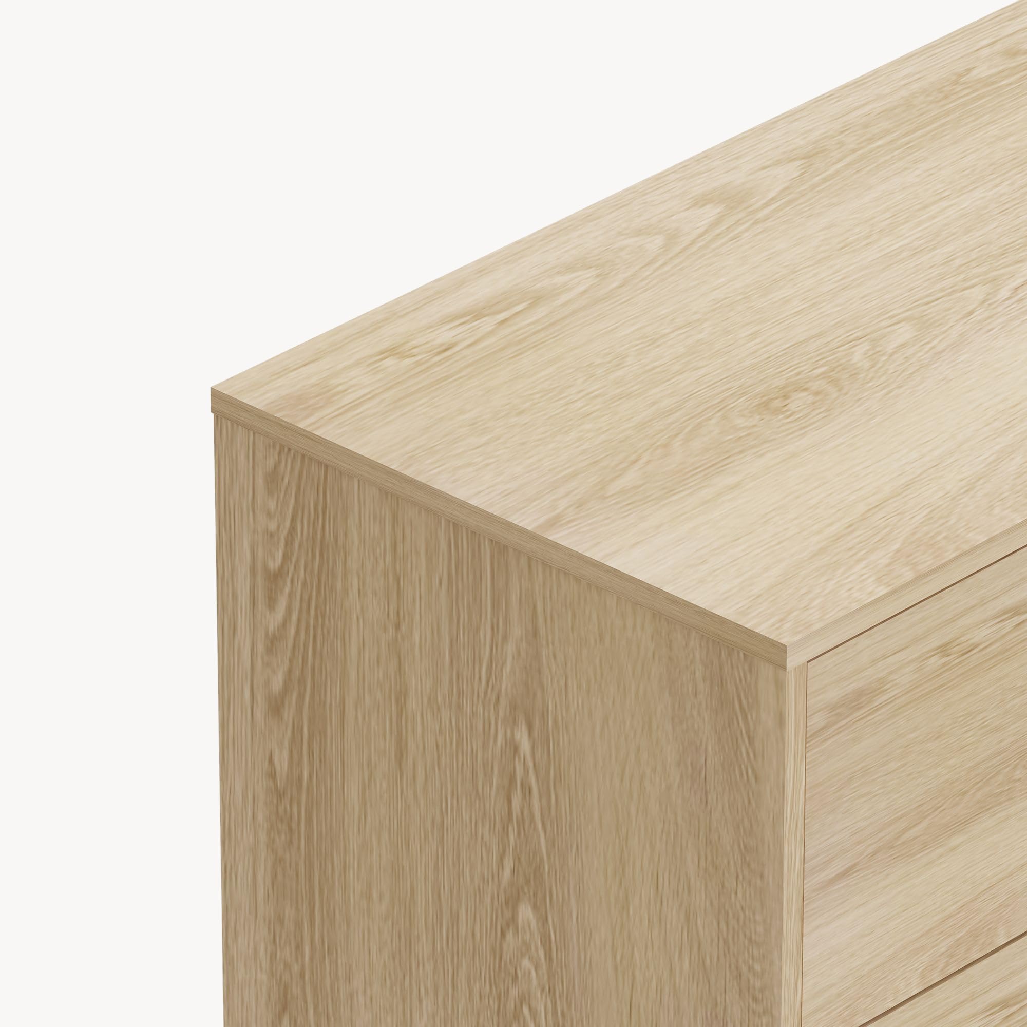 [en.casa] Kommode mit Schubladen Aastmabospoo Schubladenschrank Schlafzimmer Kommodenschrank groß Schrank Sideboard Beistellschrank 90 x 80 x 40 cm Eicheoptik hell