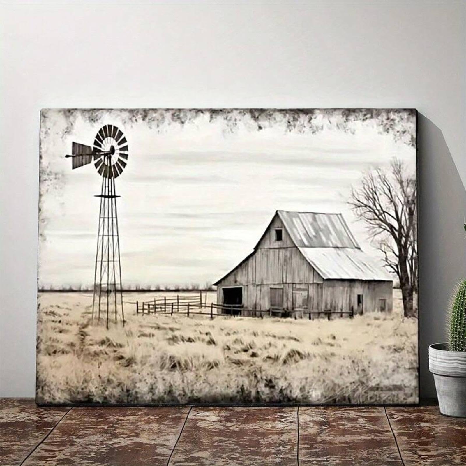 Impression sur toile rustique moulin à vent 70x100cm pour déco salon - 8