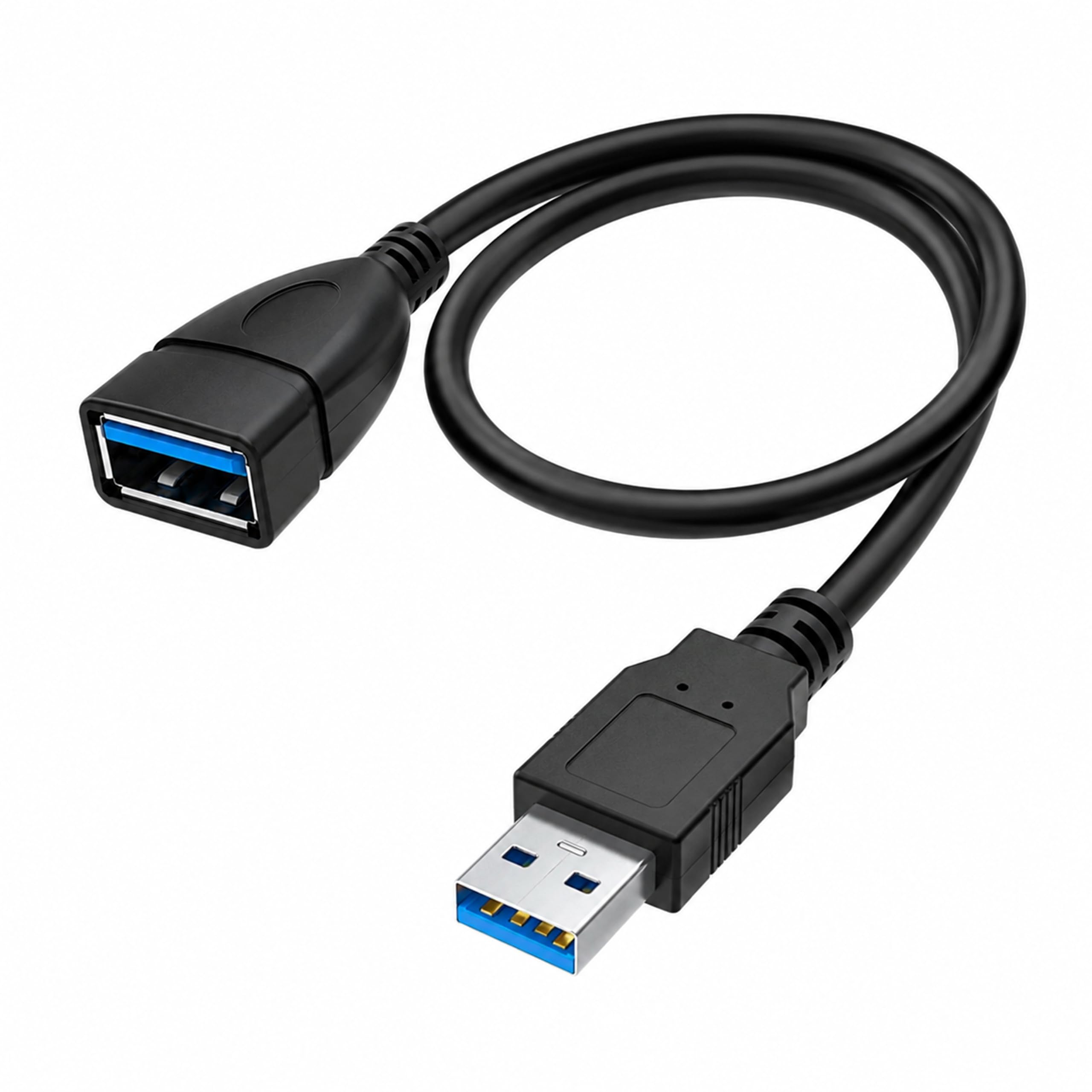 SaiTech IT Breve Durata 1 Piedi del USB 3.0 Extension Cable, USB 3.0 Un Maschio a Femmina Extender Cable Nero 1 Piedi