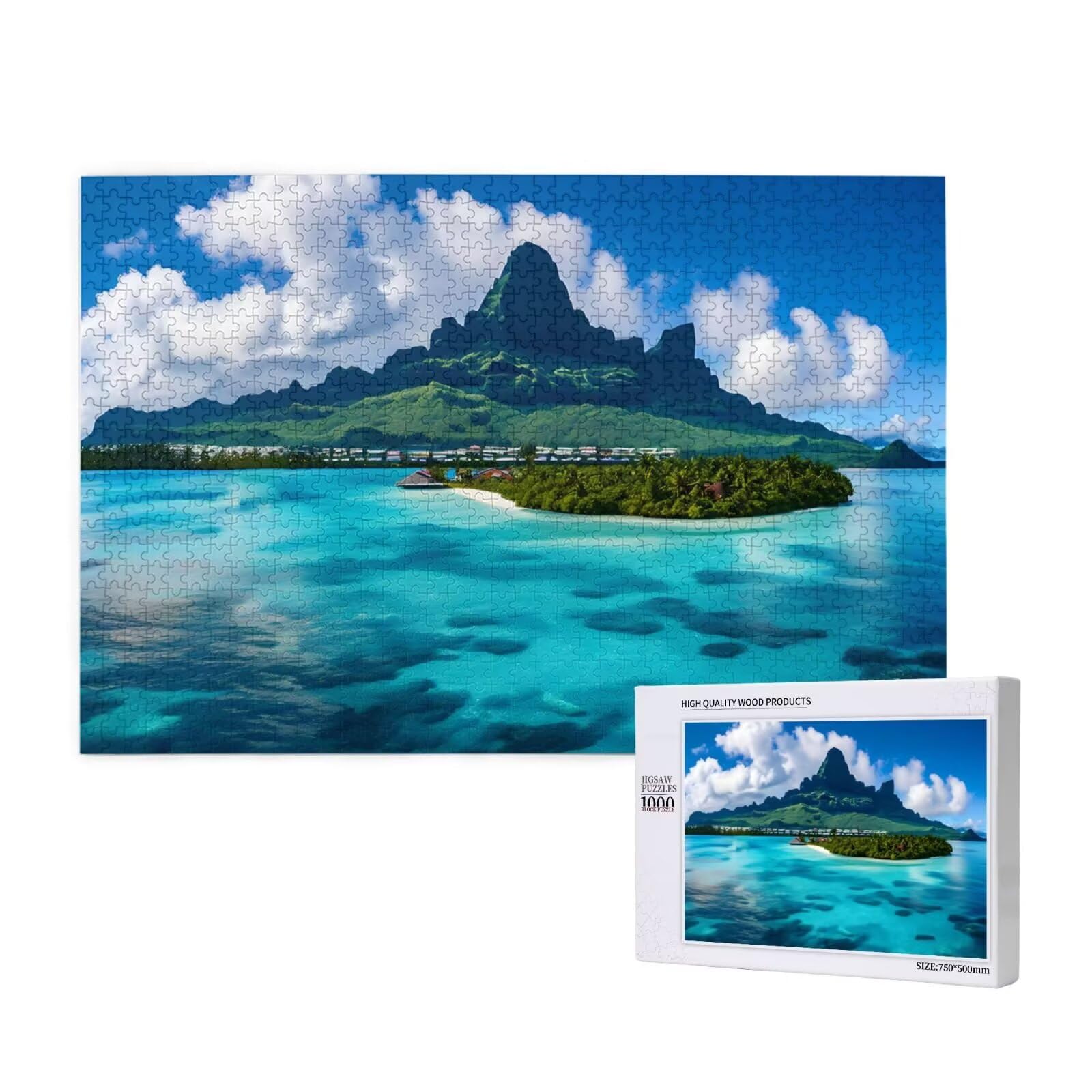 Puzzle 1500 sztuk duża klasyczna drewniana łamigłówka dla dorosłych, zabawne/kolorowe/niemożliwe/trudne gry, prezent urodzinowy lub świąteczny dla rodziny lub przyjaciół - Ocean 2T-26