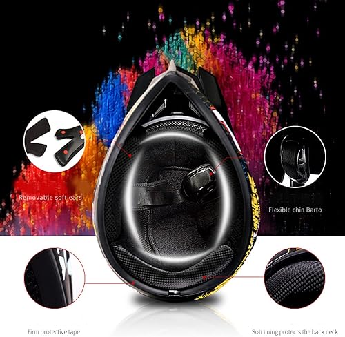Miniatura 5 de Casco de motocross con Bluetooth para adultos, aprobado por DOTECE, perfecto para motocicletas de motocross, motos de motocross, ATV, MTB, cuatro
