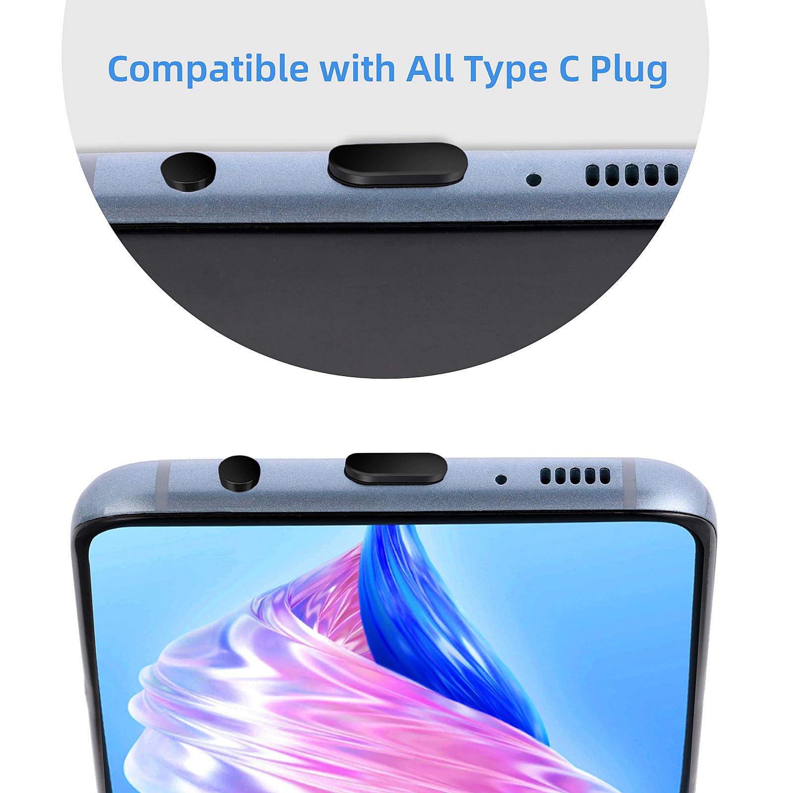 10 Connettori Antipolvere In Silicone Per USB Tipo-C - Tappi Per Cuffie E Porte, Colori Misti