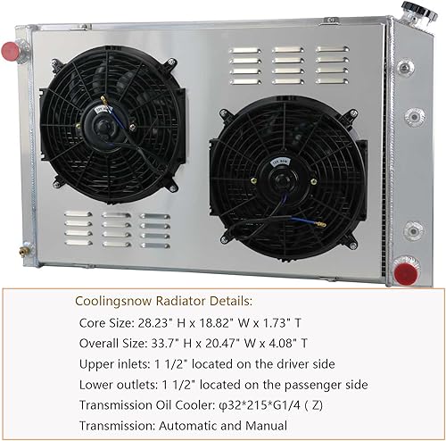 Miniatura 2 de Ventilador de aluminio de 3 filas para Chevy Cheyenne Blazer K10/K20/K30 GMC Jimmy C1500/2500/3500,74 75 76 77 78 79 80 81 82 83 84 85 85 85 33.9 in