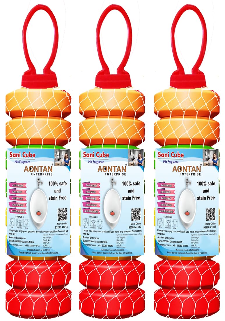 Fresh Cube + Bathroom Freshener Blocks | Pack of 3 (100g Each) | Anti-Bacterial Urinal Cubes | Long-Lasting Air Freshener for Toilet, Bathroom, Shoe Rack