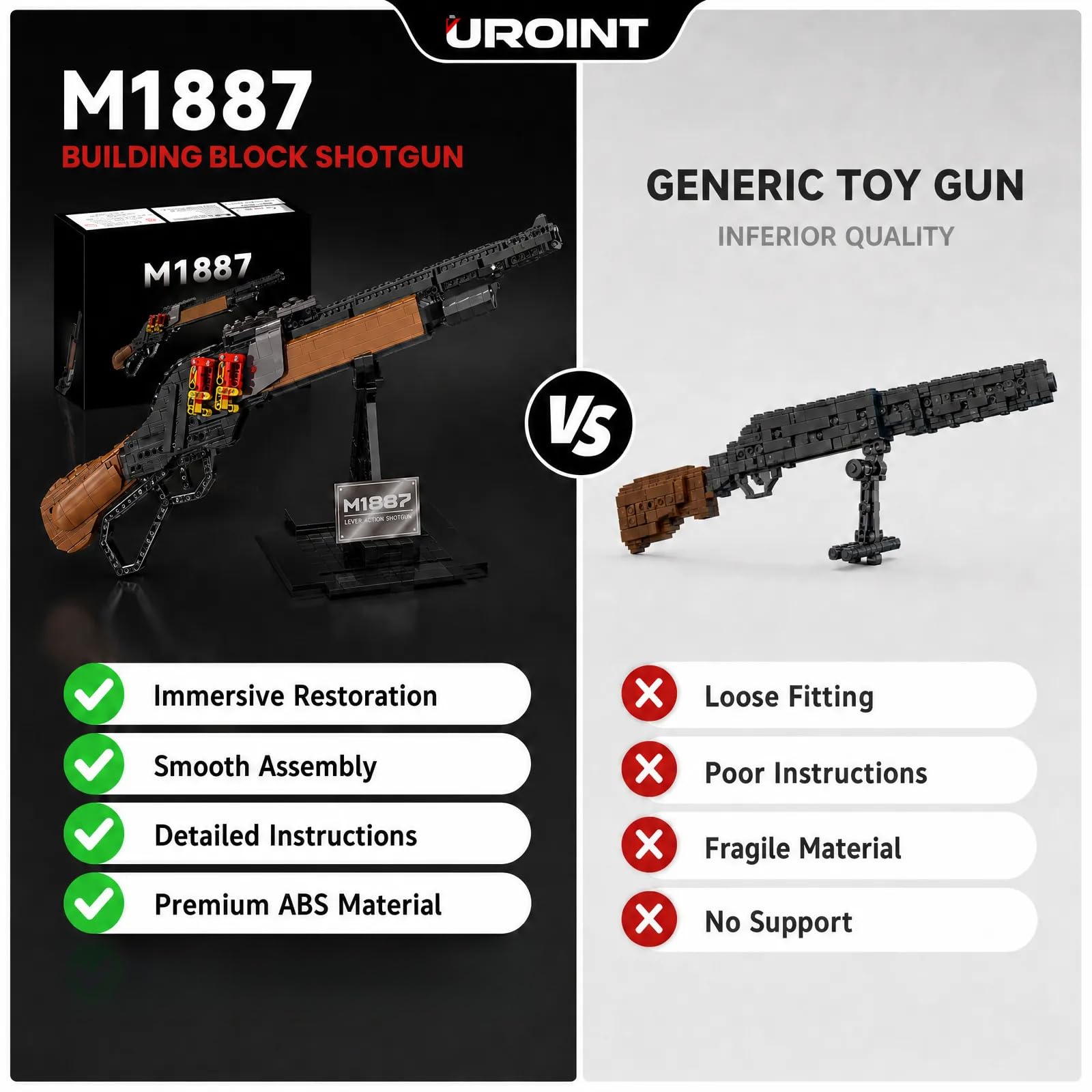 Sets de Bloques, Modelo de Fusil M1887 de Juguete, Modelo de Pistola de Construcción para Adultos Niños Mayores de 8 Colección de Ladrillos, Regalo de Cumpleaños para Hombres Chicos 1370pcs