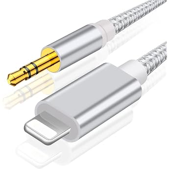 2025 M F VersionAUX Cable iPhone Audio Cable Lightning to 3.5mm Stereo Audio Cable High-Durability Nylon Braid Hi-Res Sound Quality Lightning Cable Converter Headphone Compatible iPhone/iPad For