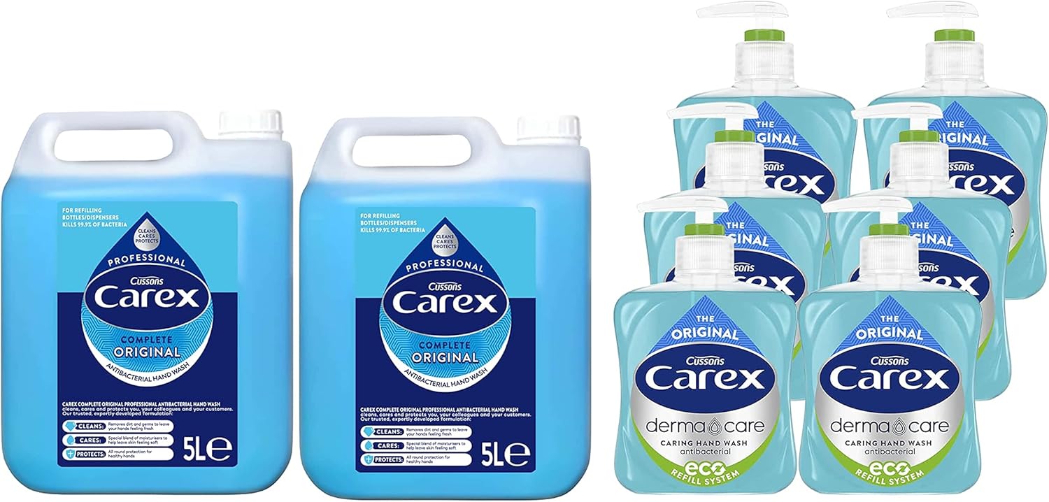 Carex Antibacterial Original Hand Wash 5 Litre, Pack of 2 Liquid Soap