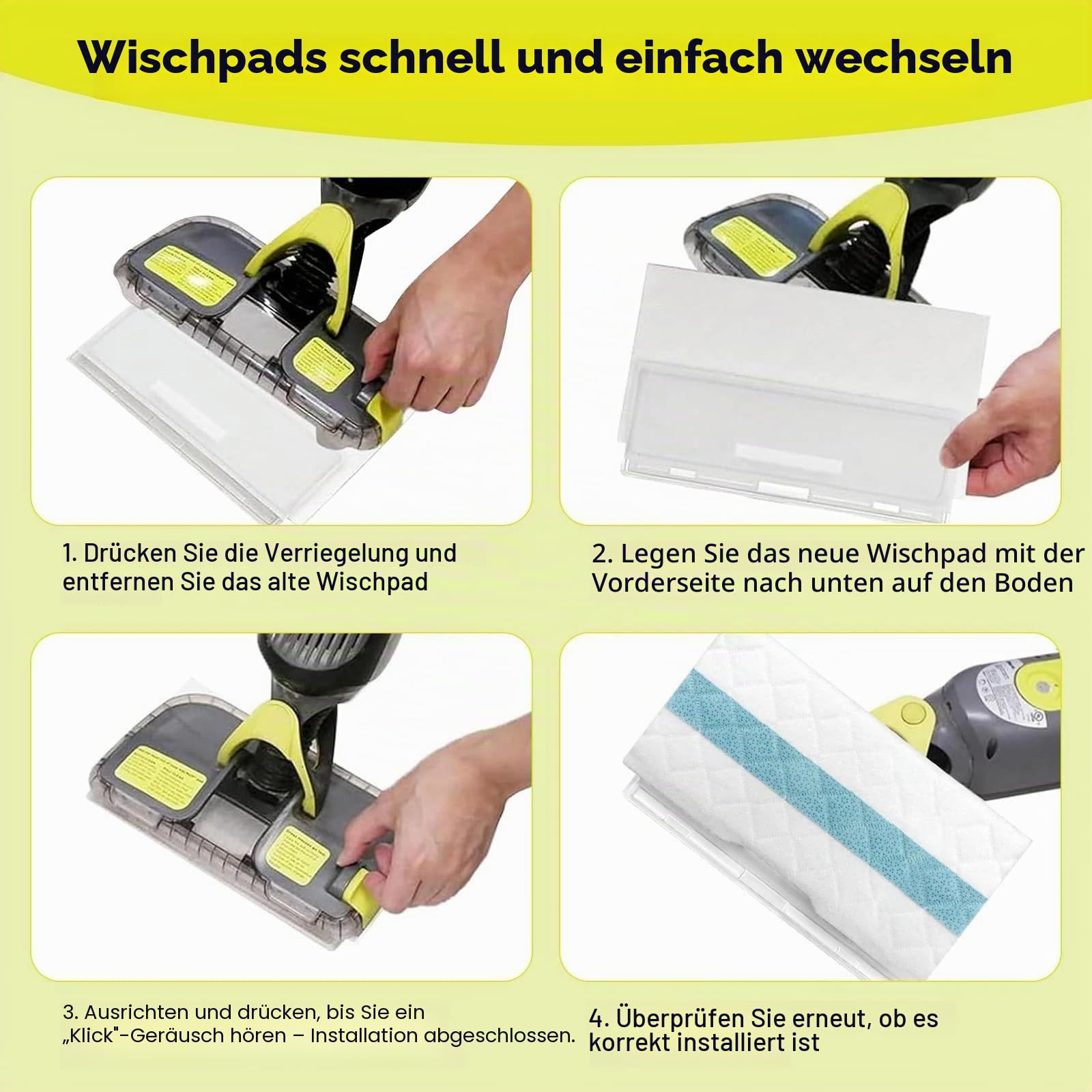 Ersatz-Einweg-Staubsauger-Pads für Shark VACMOP VM250 VM251 VM252 VM200 VM180 Hartbodenreinigung Vakuum und Wischmopp, 10 Stück