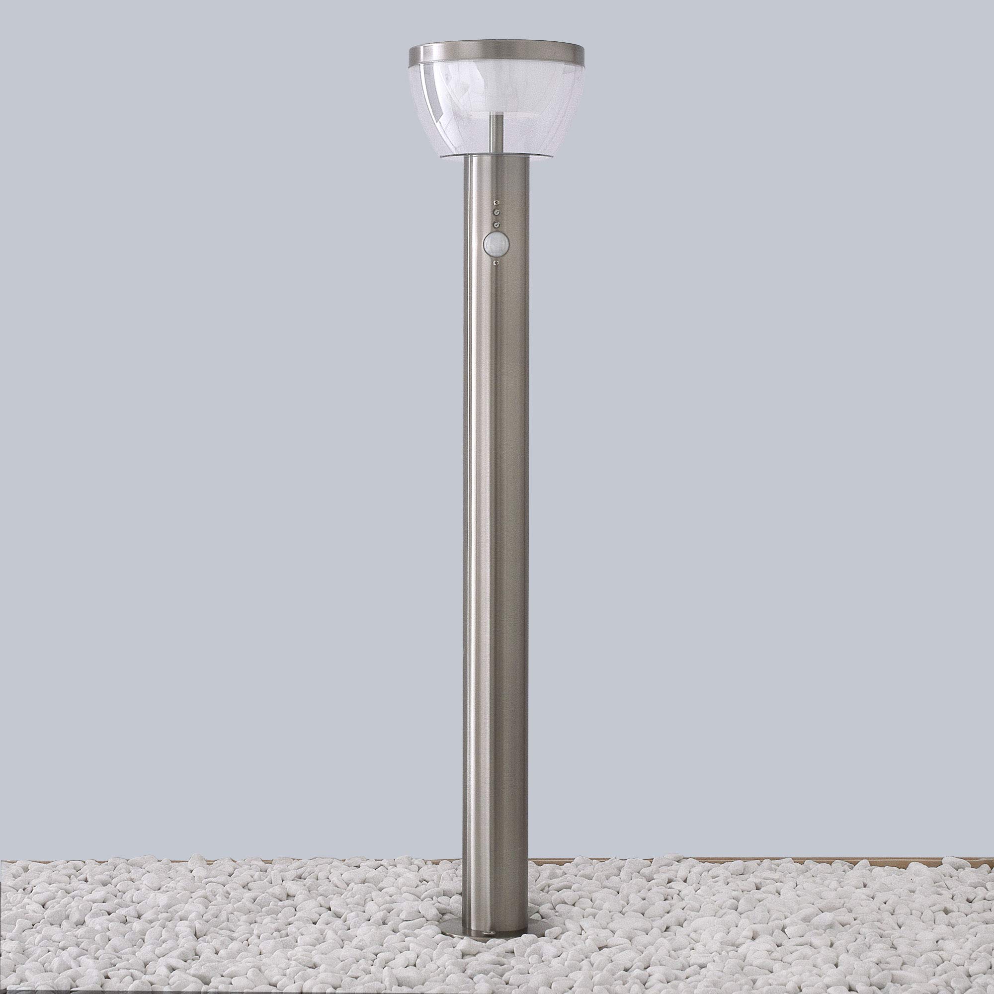 Maxkomfort LED Aussenleuchte mit Bewegungsmelder Standleuchte Gartenleuchte Wegeleuchte Lampe 9W Edelstahl 80cm modern IP54 309A1-800