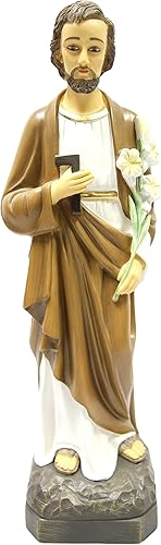 Miniatura 1 de Figura de escultura de estatua de San José del Trabajador de 19 pulgadas Vittoria Collection fabricada en Italia para interiores y exteriores