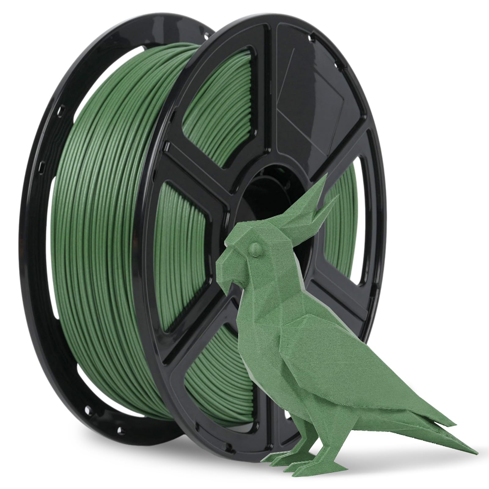 FLASHFORGE - Filamento per stampante 3D, PETG CF, 1,75 mm, fibra di carbonio PETG, 1 kg, resistente al calore, ad alta resistenza e rigidità, per modelli complessi e parti funzionali (verde erba)