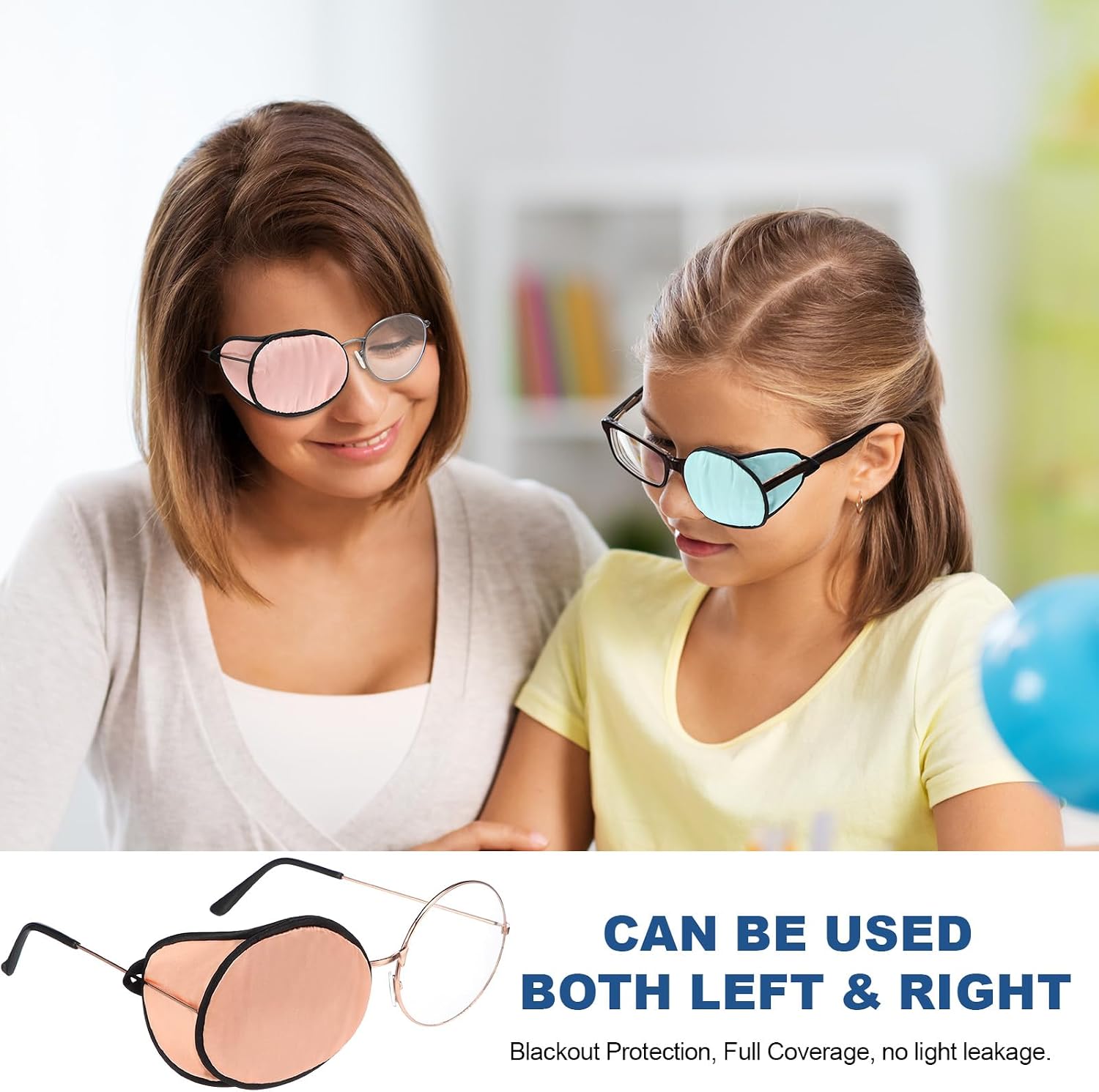 Nuanchu 6 Pcs Silk Eye Patches for Adults Kids Men Women Lazy Eye Amblyopia Soft Glasses Patches for Left or Right Eyes Cover(Novel Color)