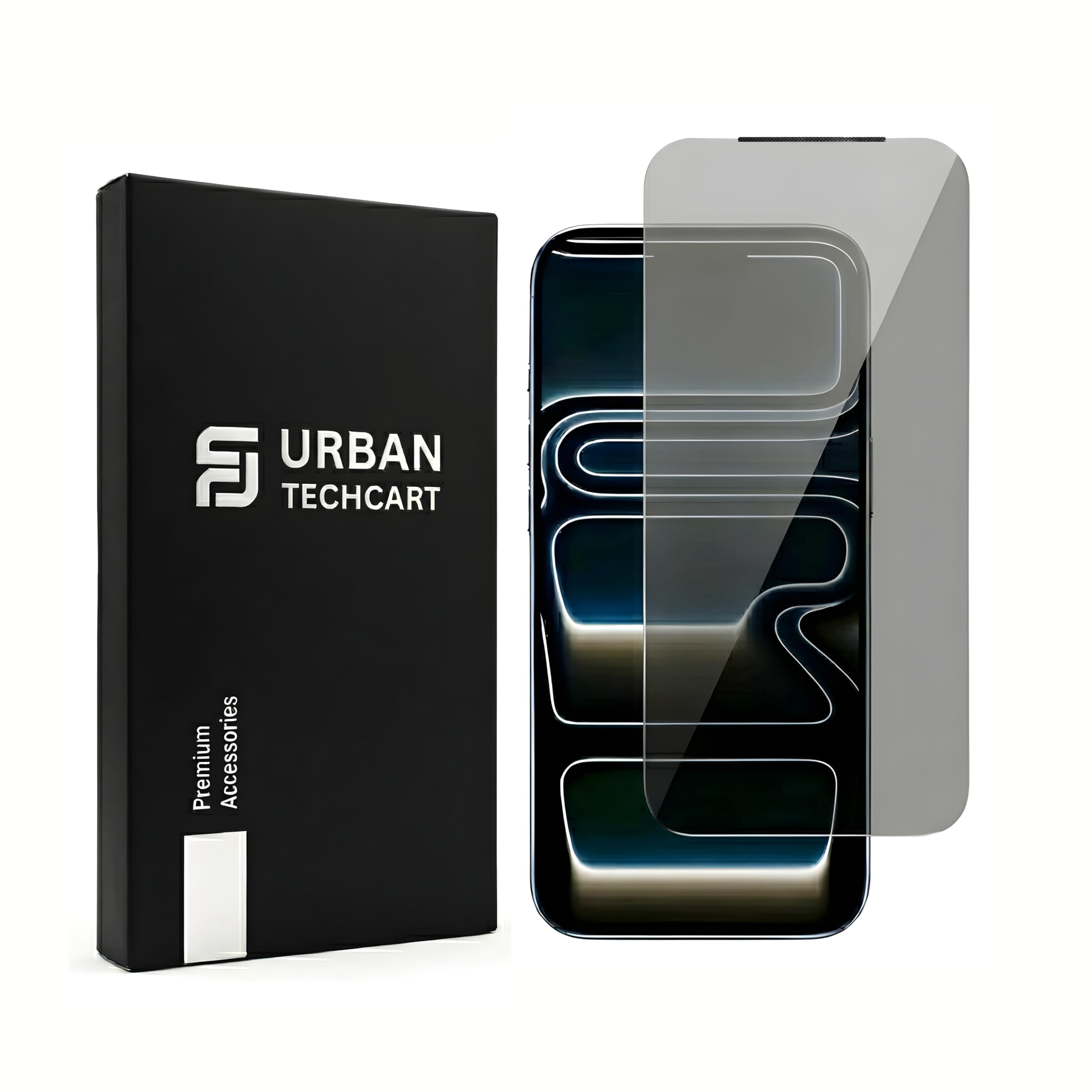 armorglass borderless largearc privacy tempered glass for iphone 16 pro max, 9h drop protection, dustproof mesh, smooth touch