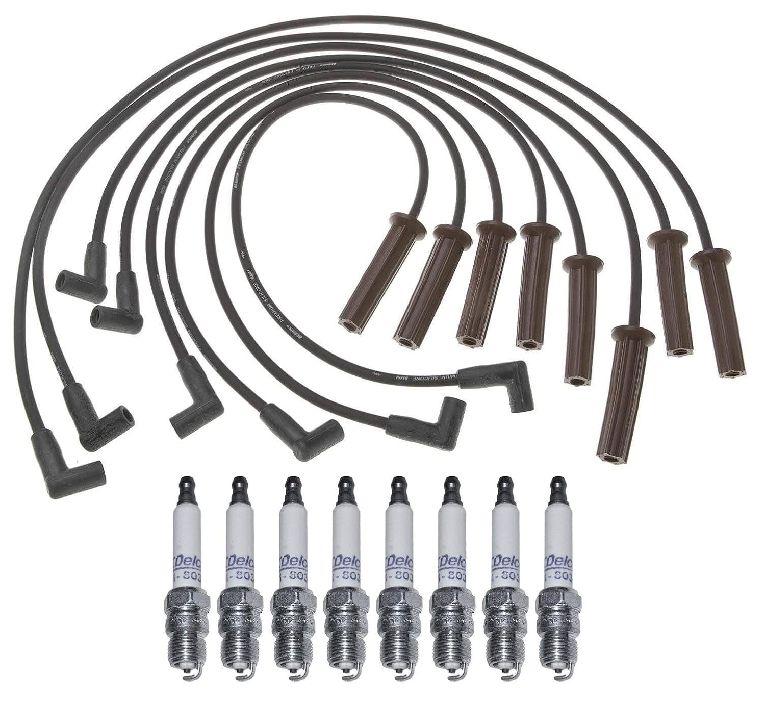 Pro Ignition Wire Set & 8 Platinum .045" Spark Plugs Kit