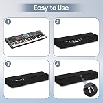 Black Keyboard Piano Cover, 88 Keys Digital Piano Dust Cover, Waterproof Leatherette Electronic Keyboard Cover Fits Compatible for Yamaha P35 P45 P48 P71 P85 P95 P105 P115 P125