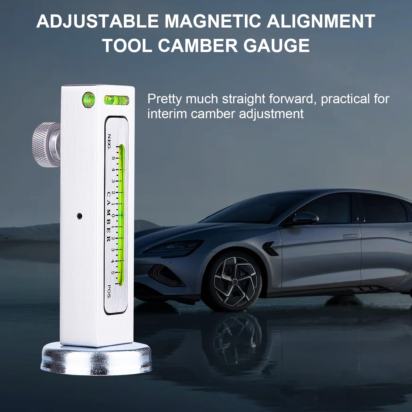 Car Magnetic Alignment Crash Gauge Car Axle Measurement Car Track Case Adjustment Camber Castor Strut Adjustment Tool Wheel Alignment Gauge Axle Measuring Device for Universal Car Trucks