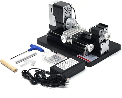 Torno miniatura totalmente metálico 36W 20000rpm Mini máquina de torno de metal didáctico para artesanía de carpintería aficionada