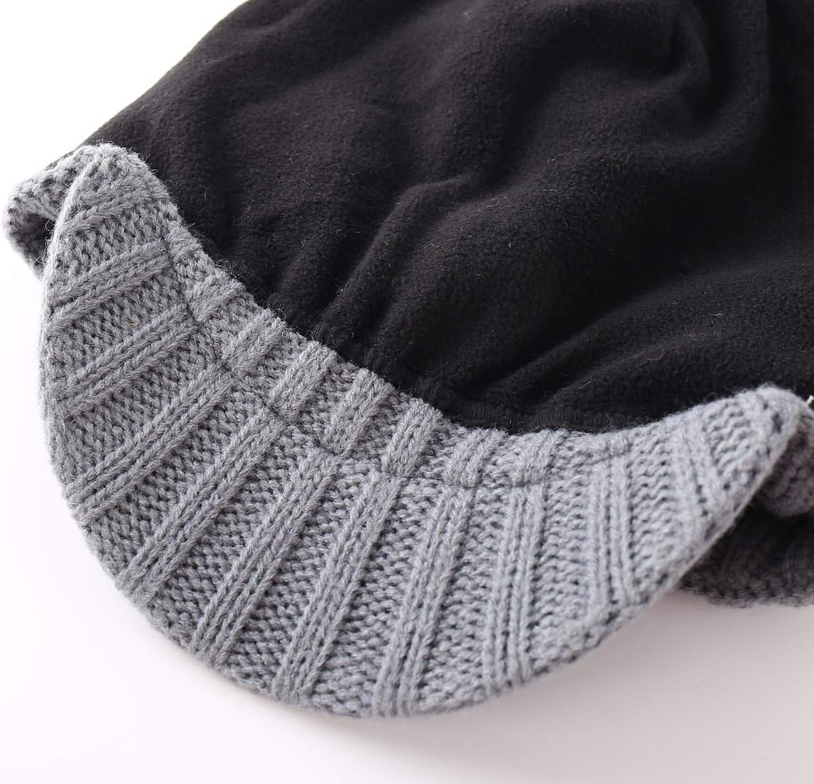 Home Prefer Men's Winter Hat Thick Knit Beanie Cap with Visor Newsboy Beanie Hat - Image 7