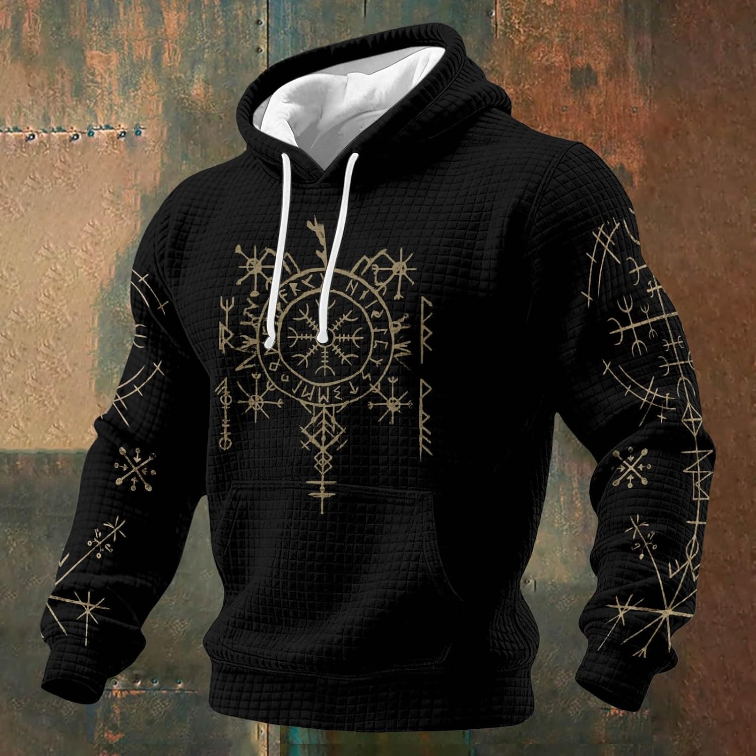 Mens Sweatshirts Hoodies Long Sleeve Print Pullover Sweatshirts Plus Size Fashion Streetwear With Pocket For Walking Outdoor