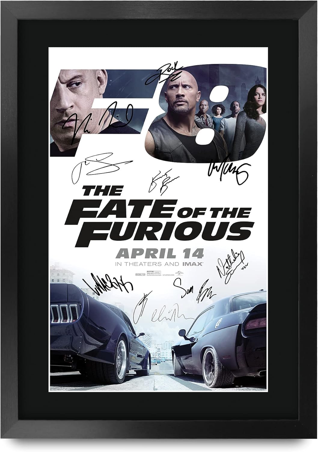 HWC Trading 2 Fast 2 Furious Paul Walker 16 x 12 inch Framed Gifts Printed Poster Signed Autograph Picture for Movie Memorabilia Fans - 16" x 12" Framed