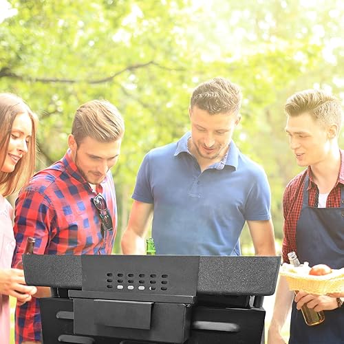 Miniatura 7 de Recogedor de grasa trasero para parrilla Blackstone de 36, 28, 22, 17 pulgadas, innovadora puerta de grasa extraíble de gran capacidad, bandejas de